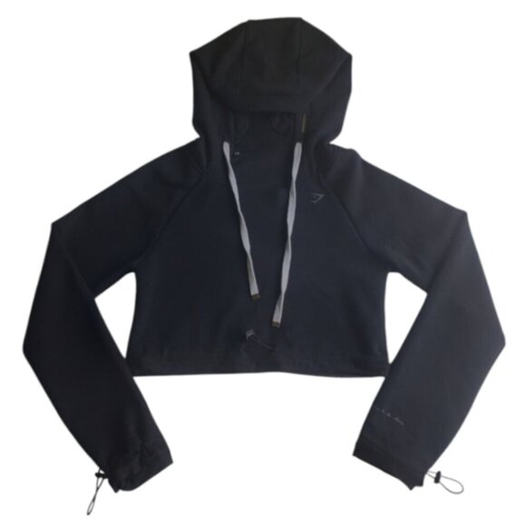 Gymshark X Whitney Simmons Black Cropped Hoodie Size XS - Picture 1 of 8